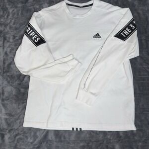 Adidas Men Long Sleeve Shirt 3-Stripe Classics Ribbed Crewneck Hype Streetwear